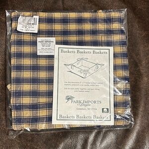 New Park Designs Basket Liner Blue Check Plaid 5x5 100% Cotton